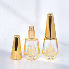 Empty Golden Perfume Spray Bottle Decorative Reusable Atomizer