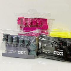 9pcs Toiletries Travel Bottles Set Leak Proof Cream Jars Spray For Women Men