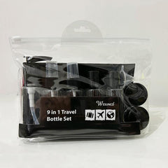 9pcs Toiletries Travel Bottles Set Leak Proof Cream Jars Spray For Women Men