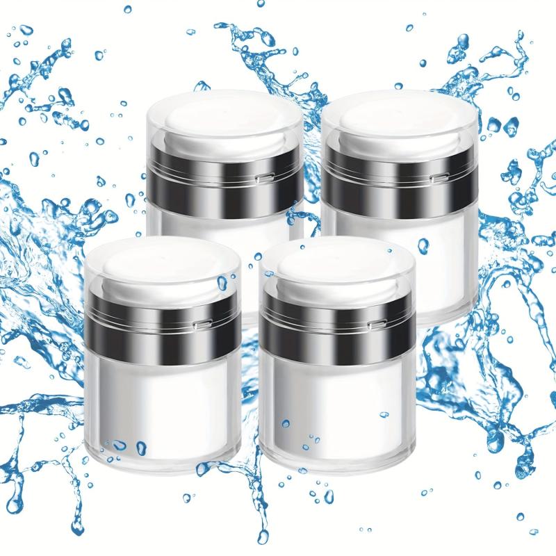 4 Pcs Empty Airless Cosmetic Container Pump Jar for Creams Gels Lotions