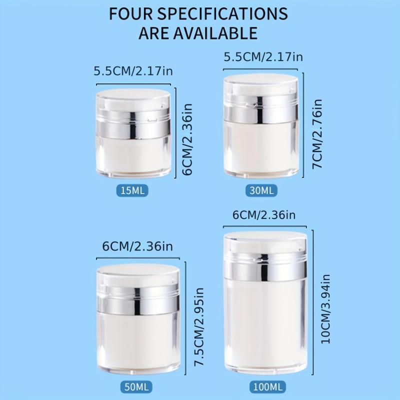 4 Pcs Empty Airless Cosmetic Container Pump Jar for Creams Gels Lotions