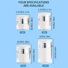 4 Pcs Empty Airless Cosmetic Container Pump Jar for Creams Gels Lotions