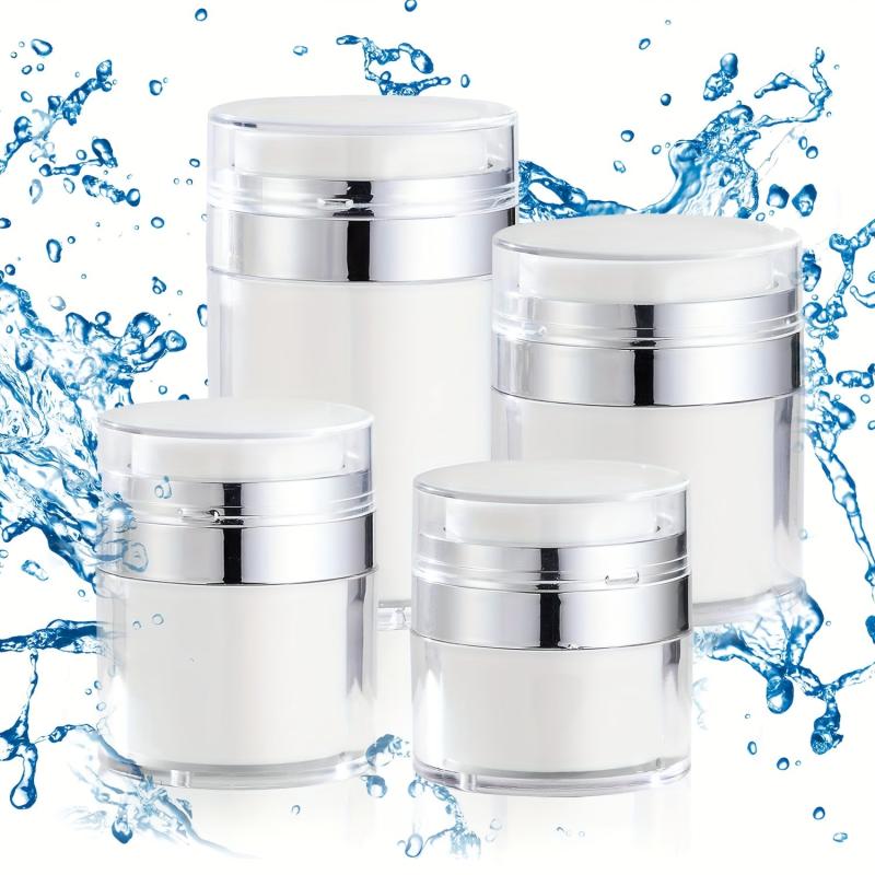 4 Pcs Empty Airless Cosmetic Container Pump Jar for Creams Gels Lotions