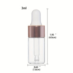 5Pcs Clear Mini Glass Dropper Bottle with Glass Pipette 1ml 2ml 3ml 5ml