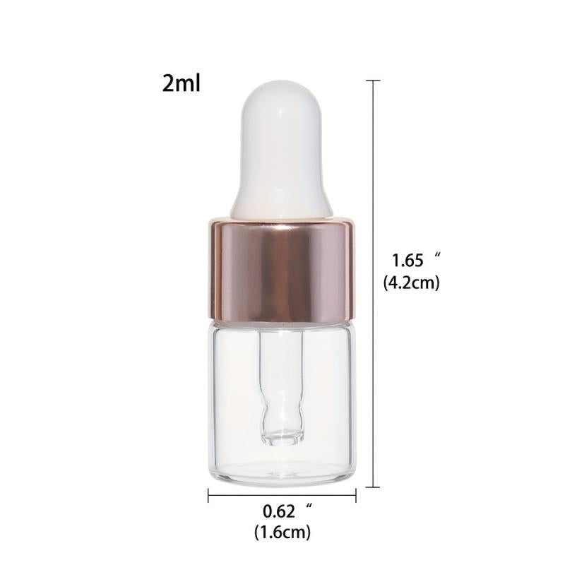 5Pcs Clear Mini Glass Dropper Bottle with Glass Pipette 1ml 2ml 3ml 5ml