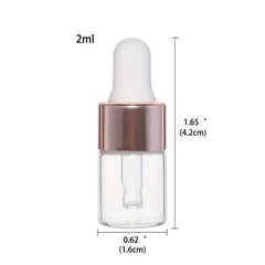 5Pcs Clear Mini Glass Dropper Bottle with Glass Pipette 1ml 2ml 3ml 5ml