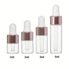 5Pcs Clear Mini Glass Dropper Bottle with Glass Pipette 1ml 2ml 3ml 5ml