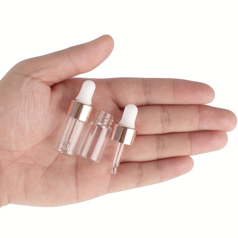 5Pcs Clear Mini Glass Dropper Bottle with Glass Pipette 1ml 2ml 3ml 5ml