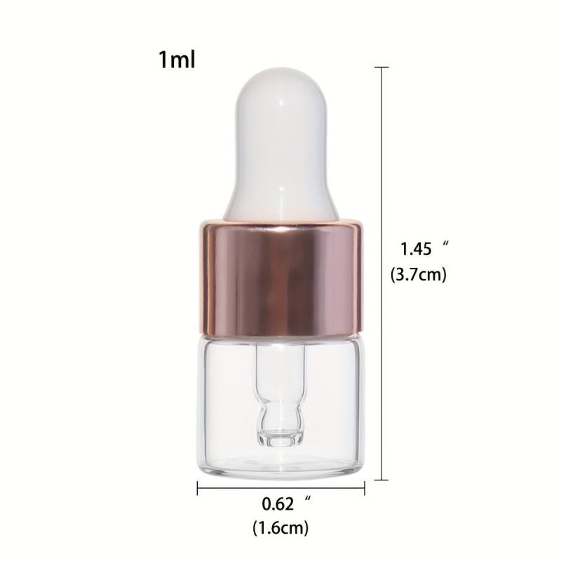 5Pcs Clear Mini Glass Dropper Bottle with Glass Pipette 1ml 2ml 3ml 5ml