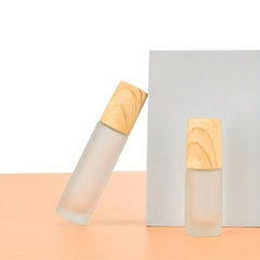 Refillable Glass Vial Roller Bottle Stainless Steel Ball Wood Lid 5 10ml