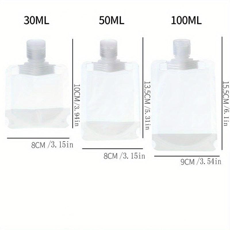 3pcs Empty Squeeze Pouch Makeup Bags Leakproof Portable Cosmetic Containers