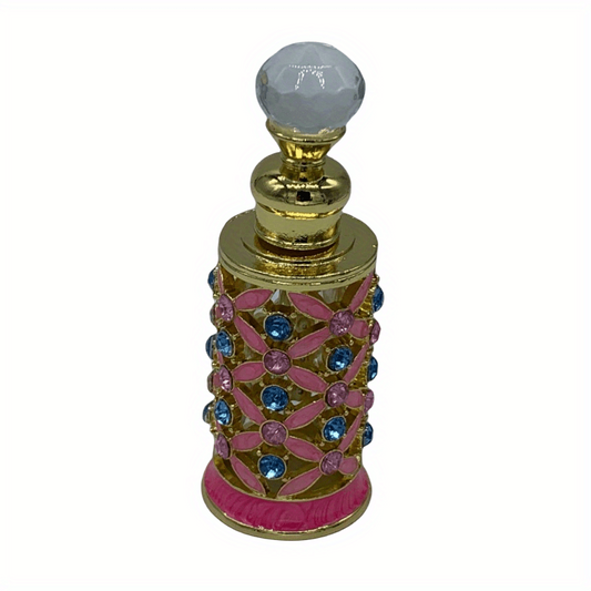 Antique Dubai Perfume Bottle Vintage Decorative Crystal Arab Style Empty Vials