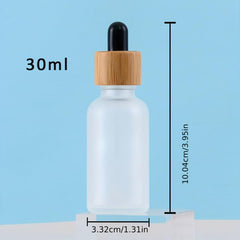 30ml Frosted Glass Eye Dropper Bottle Essential Bottles Bamboo Cap