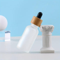 30ml Frosted Glass Eye Dropper Bottle Essential Bottles Bamboo Cap
