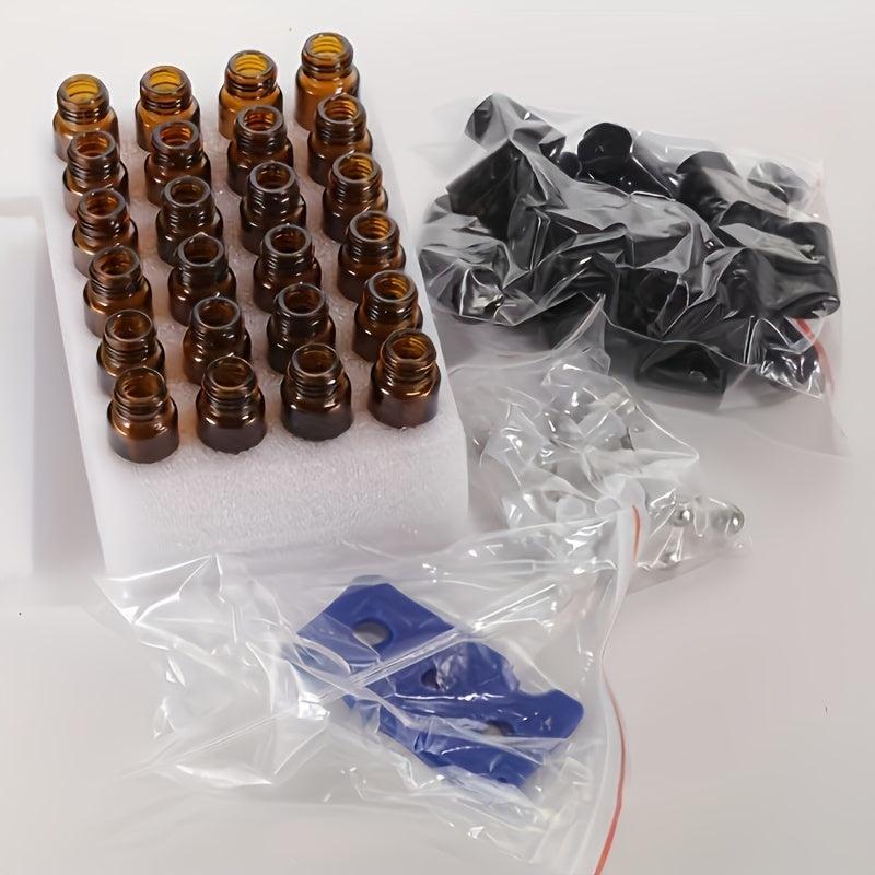 24pcs 10ml Amber Glass Roller Bottles for Essential Oils with Roller Balls