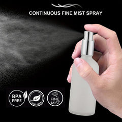 4Pcs 3.4oz Frosted Glass Spray Bottles Refillable Perfume Atomizer