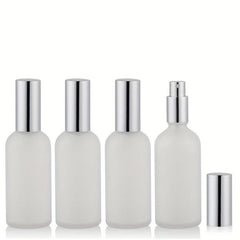 4Pcs 3.4oz Frosted Glass Spray Bottles Refillable Perfume Atomizer