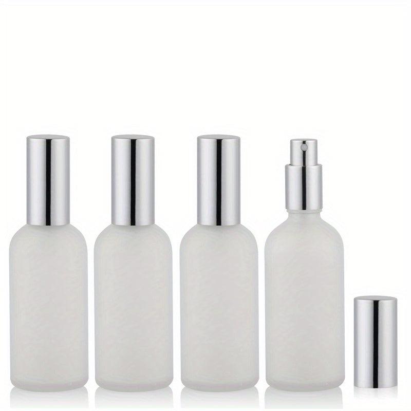 4Pcs 3.4oz Frosted Glass Spray Bottles Refillable Perfume Atomizer