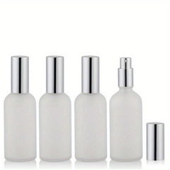 4Pcs 3.4oz Frosted Glass Spray Bottles Refillable Perfume Atomizer