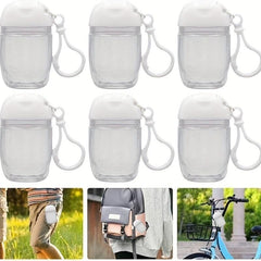 6 Pcs Clear Empty Bottle Hand Sanitizer Travel Holder Keychain