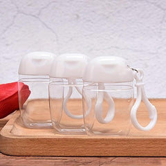 6 Pcs Clear Empty Bottle Hand Sanitizer Travel Holder Keychain