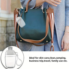 6 Pcs Clear Empty Bottle Hand Sanitizer Travel Holder Keychain