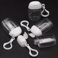 6 Pcs Clear Empty Bottle Hand Sanitizer Travel Holder Keychain