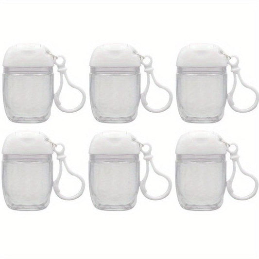 6 Pcs Clear Empty Bottle Hand Sanitizer Travel Holder Keychain