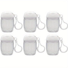 6 Pcs Clear Empty Bottle Hand Sanitizer Travel Holder Keychain