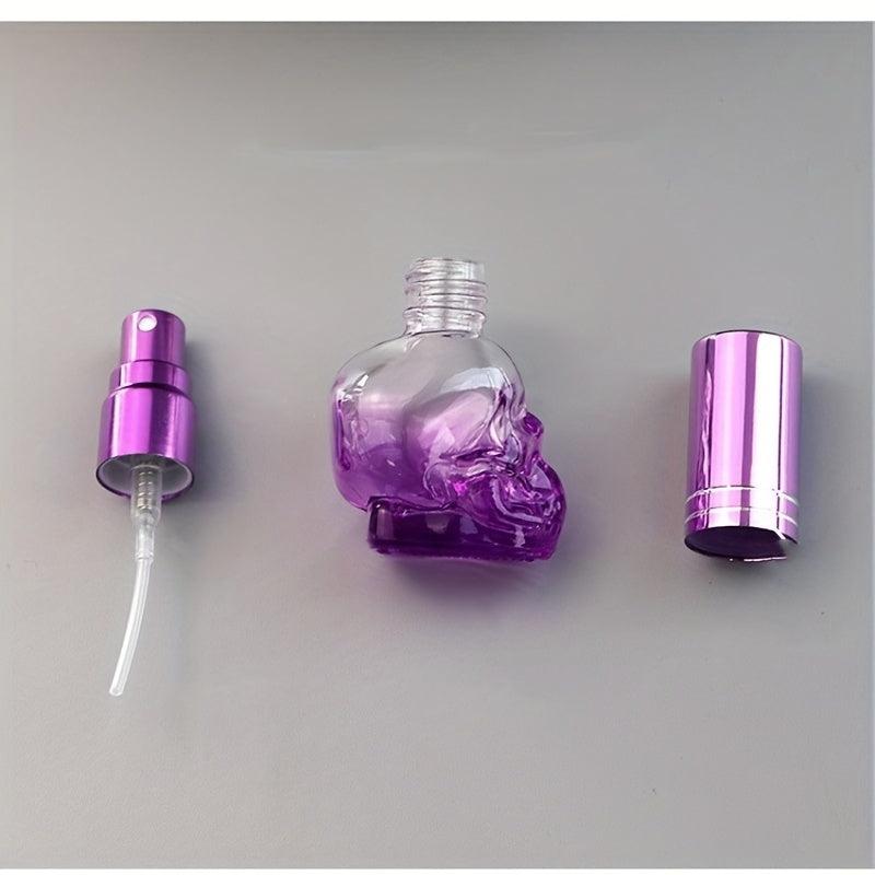 2pcs Skull Shape Glass Spray Perfume Bottle 8ml Mini Travel Refillable Atomizer