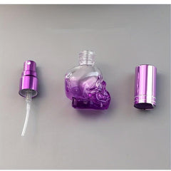 2pcs Skull Shape Glass Spray Perfume Bottle 8ml Mini Travel Refillable Atomizer