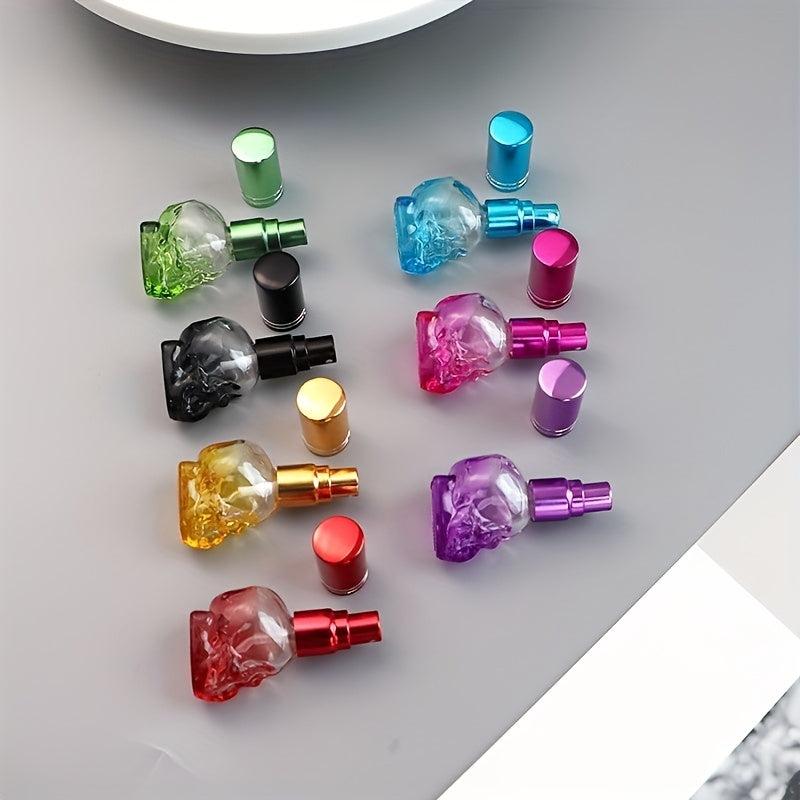 2pcs Skull Shape Glass Spray Perfume Bottle 8ml Mini Travel Refillable Atomizer