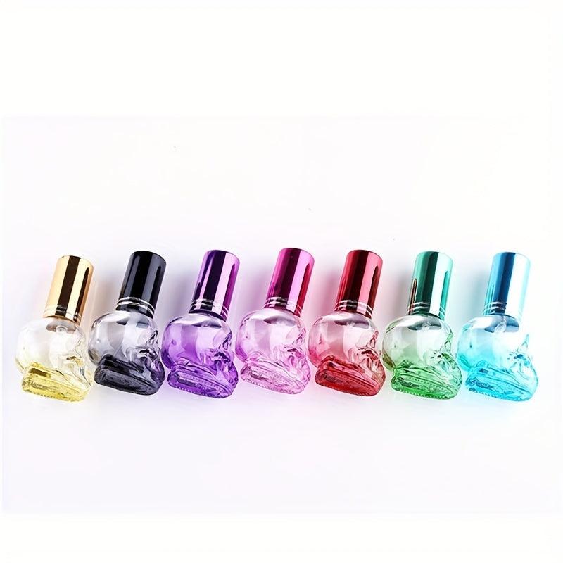 2pcs Skull Shape Glass Spray Perfume Bottle 8ml Mini Travel Refillable Atomizer