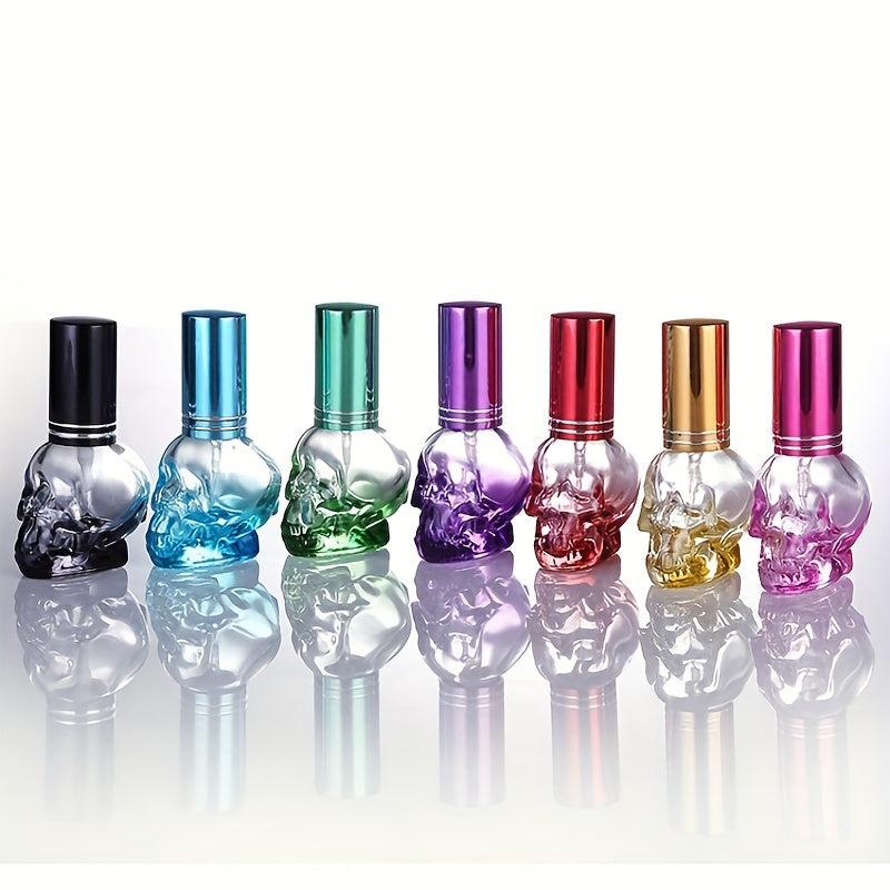 2pcs Skull Shape Glass Spray Perfume Bottle 8ml Mini Travel Refillable Atomizer