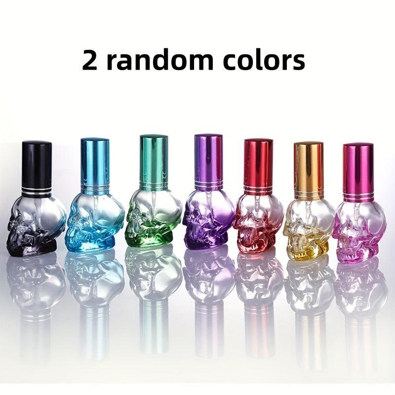 2pcs Skull Shape Glass Spray Perfume Bottle 8ml Mini Travel Refillable Atomizer