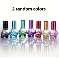 2pcs Skull Shape Glass Spray Perfume Bottle 8ml Mini Travel Refillable Atomizer