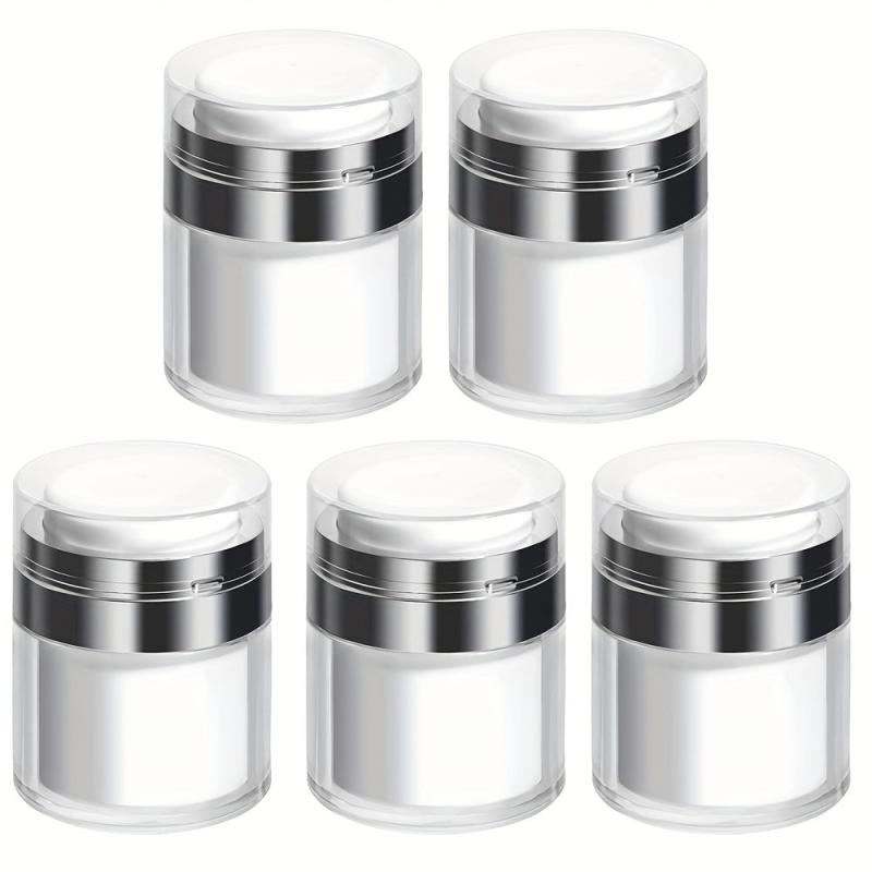 5pcs Airless Pump Dispenser Cream Vacuum Bottle Toiletries Travel Con