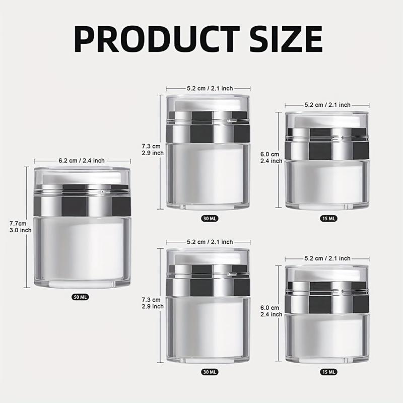 5pcs Airless Pump Dispenser Cream Vacuum Bottle Toiletries Travel Con