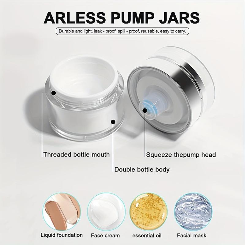 5pcs Airless Pump Dispenser Cream Vacuum Bottle Toiletries Travel Con
