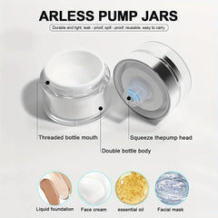5pcs Airless Pump Dispenser Cream Vacuum Bottle Toiletries Travel Con