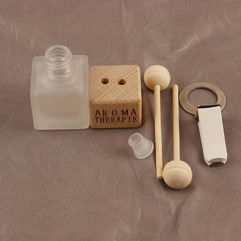 Car Air Outlet Perfume Bottle Clip Empty Square Glass Aromatherapy Diffuser