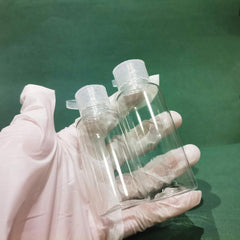 2pcs Clear PET Squeeze Bottles w/ Screw Cap 30ml & 50ml Leakproof Dispensing