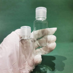2pcs Clear PET Squeeze Bottles w/ Screw Cap 30ml & 50ml Leakproof Dispensing