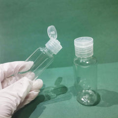 2pcs Clear PET Squeeze Bottles w/ Screw Cap 30ml & 50ml Leakproof Dispensing