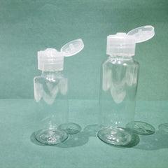2pcs Clear PET Squeeze Bottles w/ Screw Cap 30ml & 50ml Leakproof Dispensing