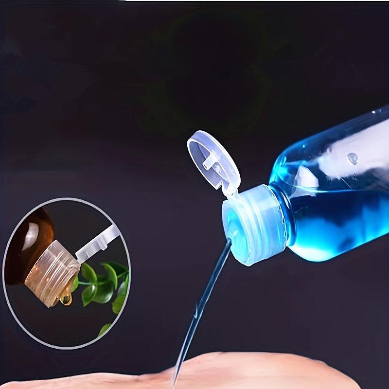 2pcs Clear PET Squeeze Bottles w/ Screw Cap 30ml & 50ml Leakproof Dispensing
