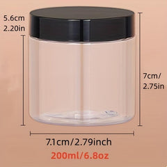 200ml 300ml Clear Plastic Jars with Lids for Cosmetics Storage