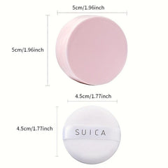 Waterproof Mini Storage Box with Powder Puff Macaron Loose Powder Container