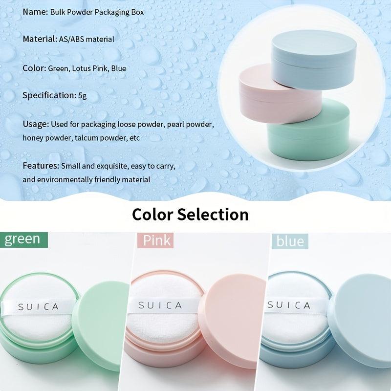 Waterproof Mini Storage Box with Powder Puff Macaron Loose Powder Container