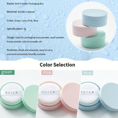 Waterproof Mini Storage Box with Powder Puff Macaron Loose Powder Container